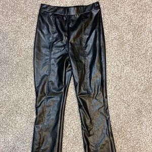 Black Faux Leather Pants